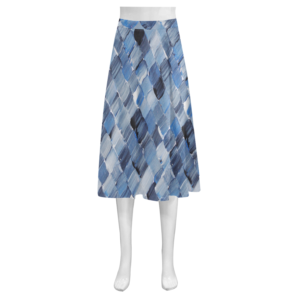 Blue Shingles Mnemosyne Women's Crepe Skirt (Model D16)