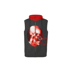glowing skull sleeveless hoodie black with red hood All Over Print Sleeveless Zip Up Hoodie for Kid (Model H16)