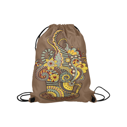 I love coffee Medium Drawstring Bag Model 1604 (Twin Sides) 13.8"(W) * 18.1"(H)