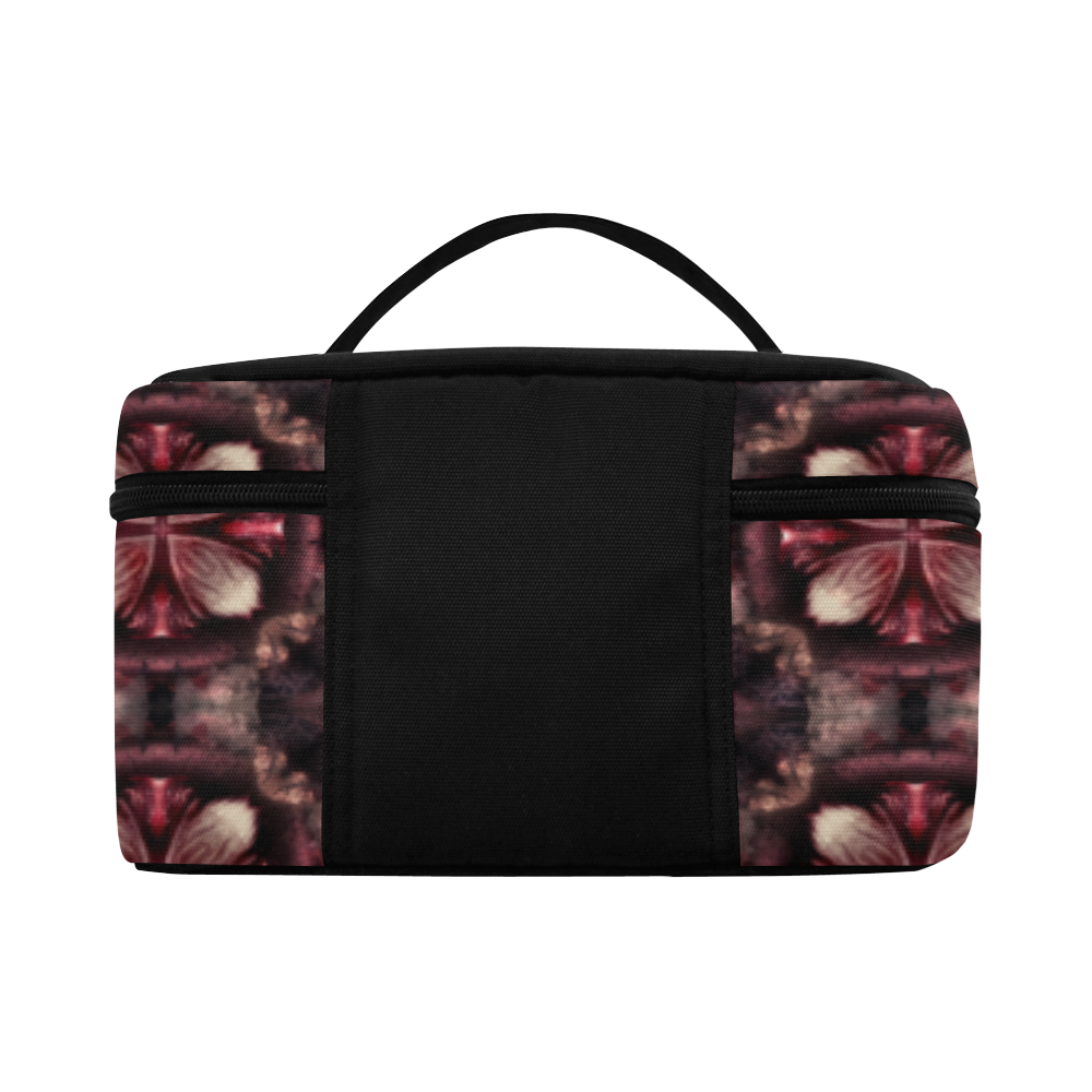 burgundy fractal tile lunchbag Lunch Bag/Large (Model 1658)