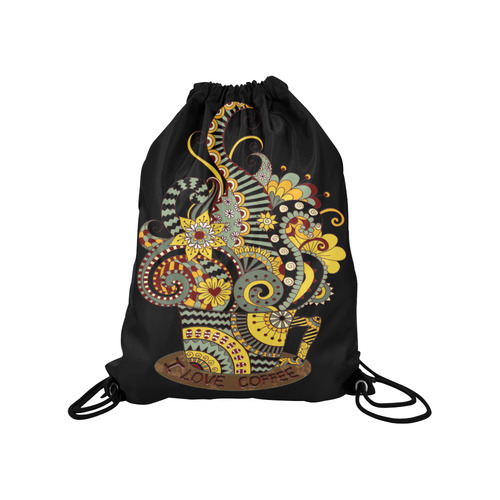 I love coffee Medium Drawstring Bag Model 1604 (Twin Sides) 13.8"(W) * 18.1"(H)