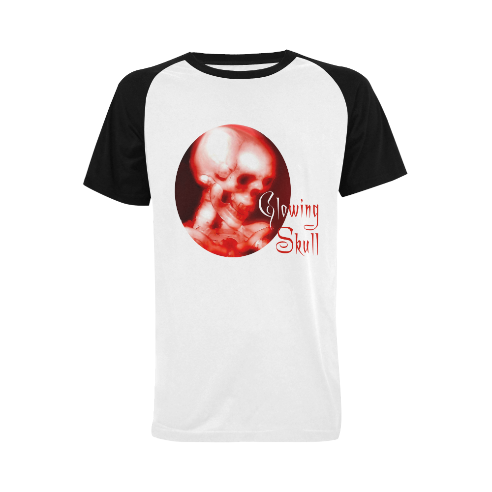 glowing skull raglan t black Men's Raglan T-shirt Big Size (USA Size) (Model T11)