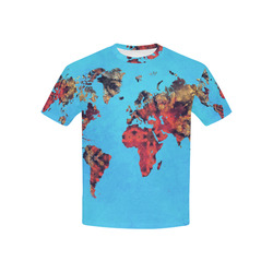 map of the world Kids' All Over Print T-shirt (USA Size) (Model T40)