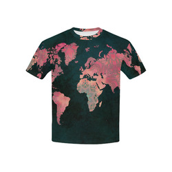 map of the world Kids' All Over Print T-shirt (USA Size) (Model T40)