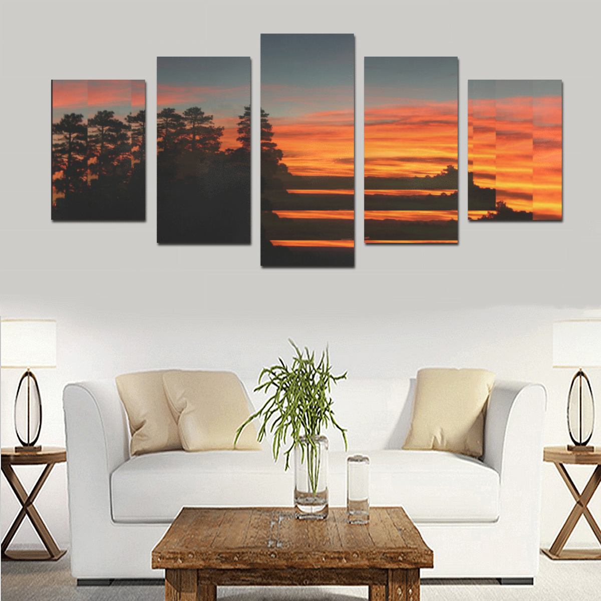Sunset Multiple Sunset Canvas set by Martina Webster Canvas Print Sets D (No Frame)