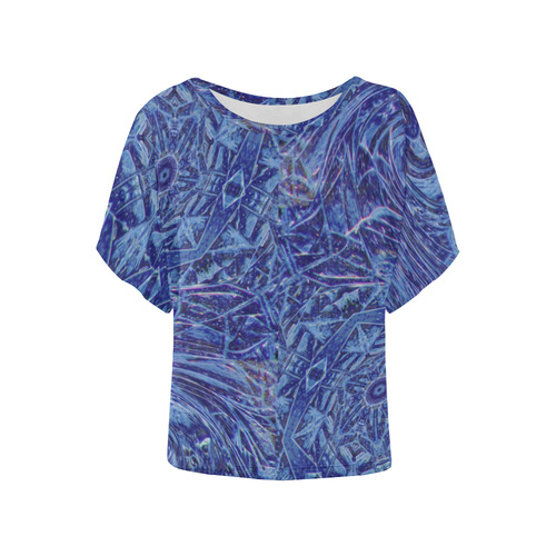 Swirling Night Women's Batwing-Sleeved Blouse T shirt (Model T44)