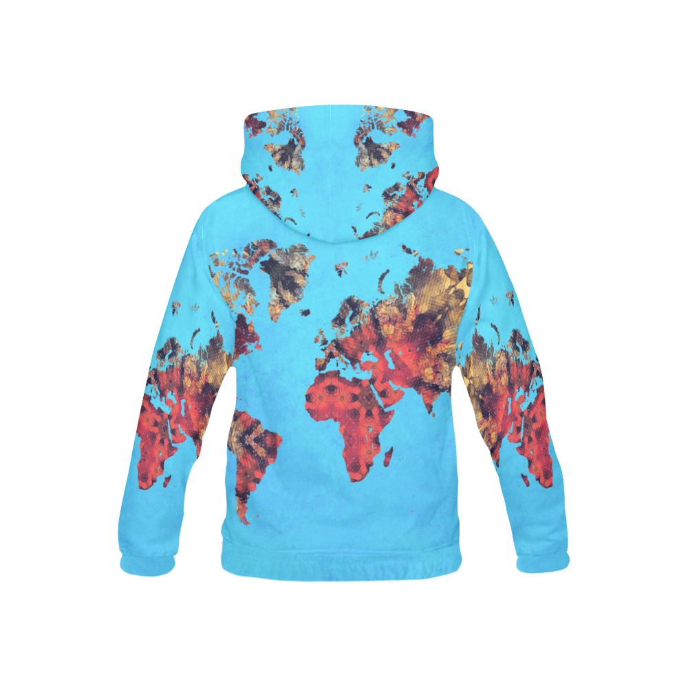 map of the world All Over Print Hoodie for Kid (USA Size) (Model H13)