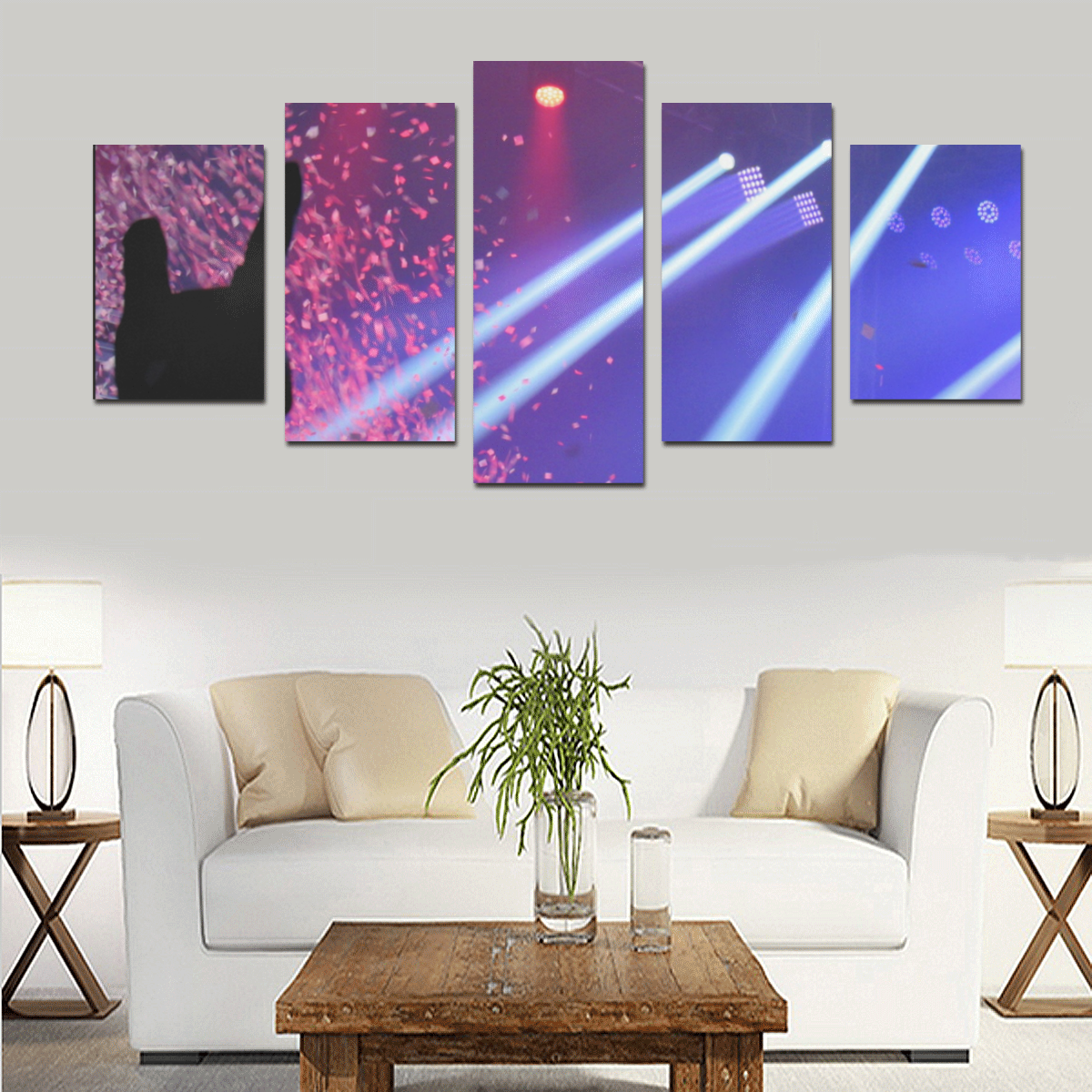 Peace & Rock N Roll Canvas set by Martina Webster Canvas Print Sets D (No Frame)