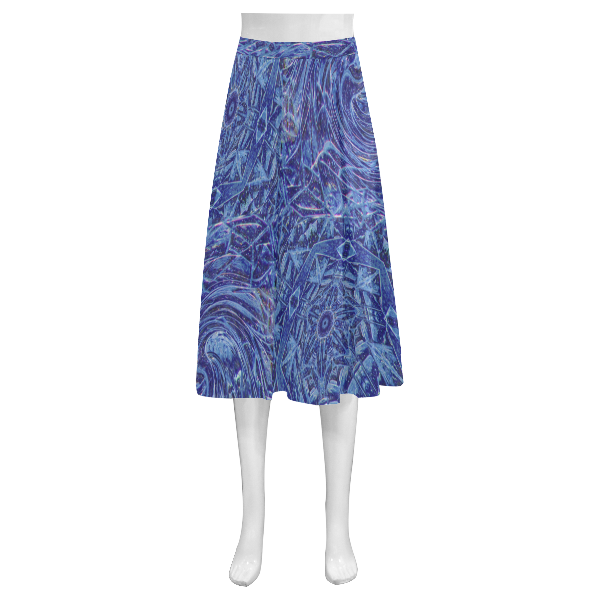 Swirling Night Mnemosyne Women's Crepe Skirt (Model D16)