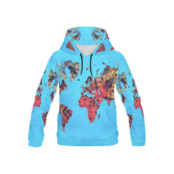 map of the world All Over Print Hoodie for Kid (USA Size) (Model H13)