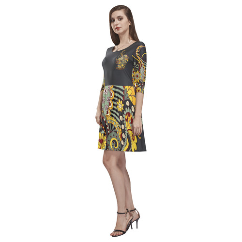 I love coffee Tethys Half-Sleeve Skater Dress(Model D20)