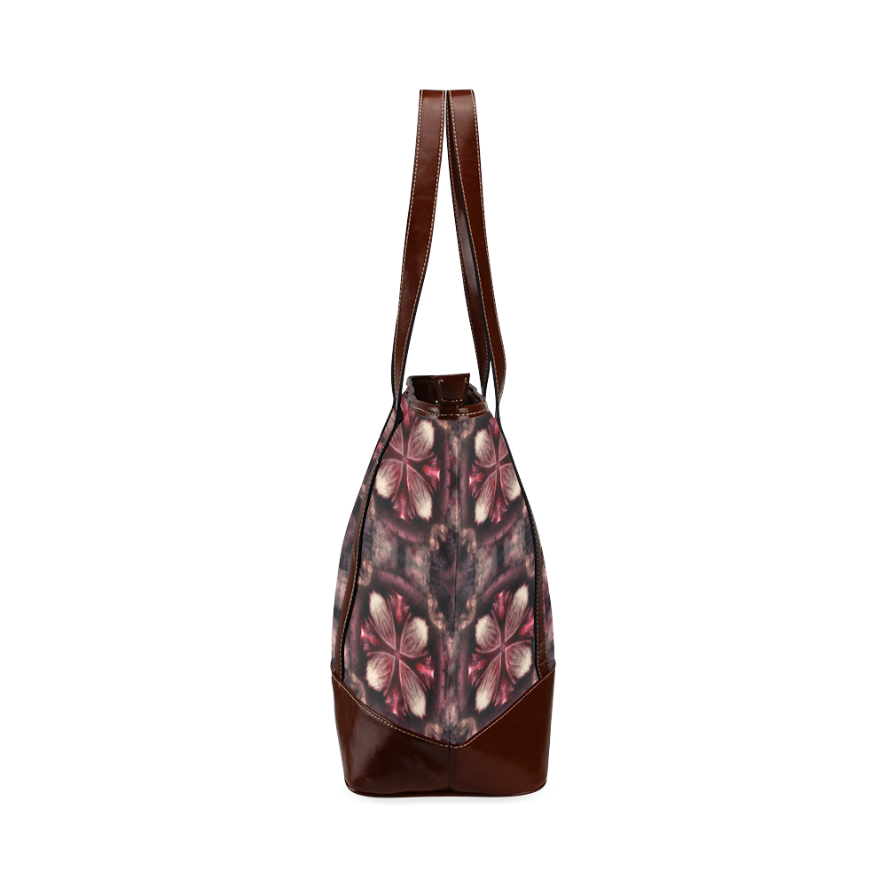 burgundy fractal tile tote handbag Tote Handbag (Model 1642)