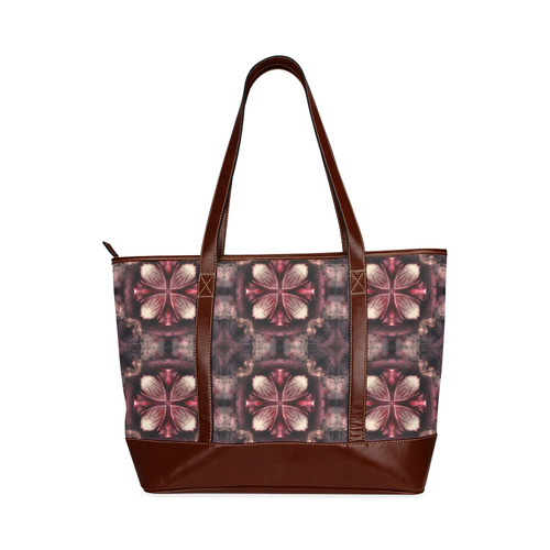 burgundy fractal tile tote handbag Tote Handbag (Model 1642)