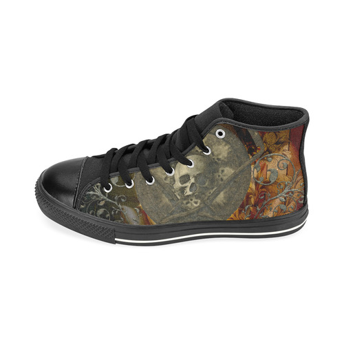 Awesome creepy skulls High Top Canvas Women's Shoes/Large Size (Model 017)