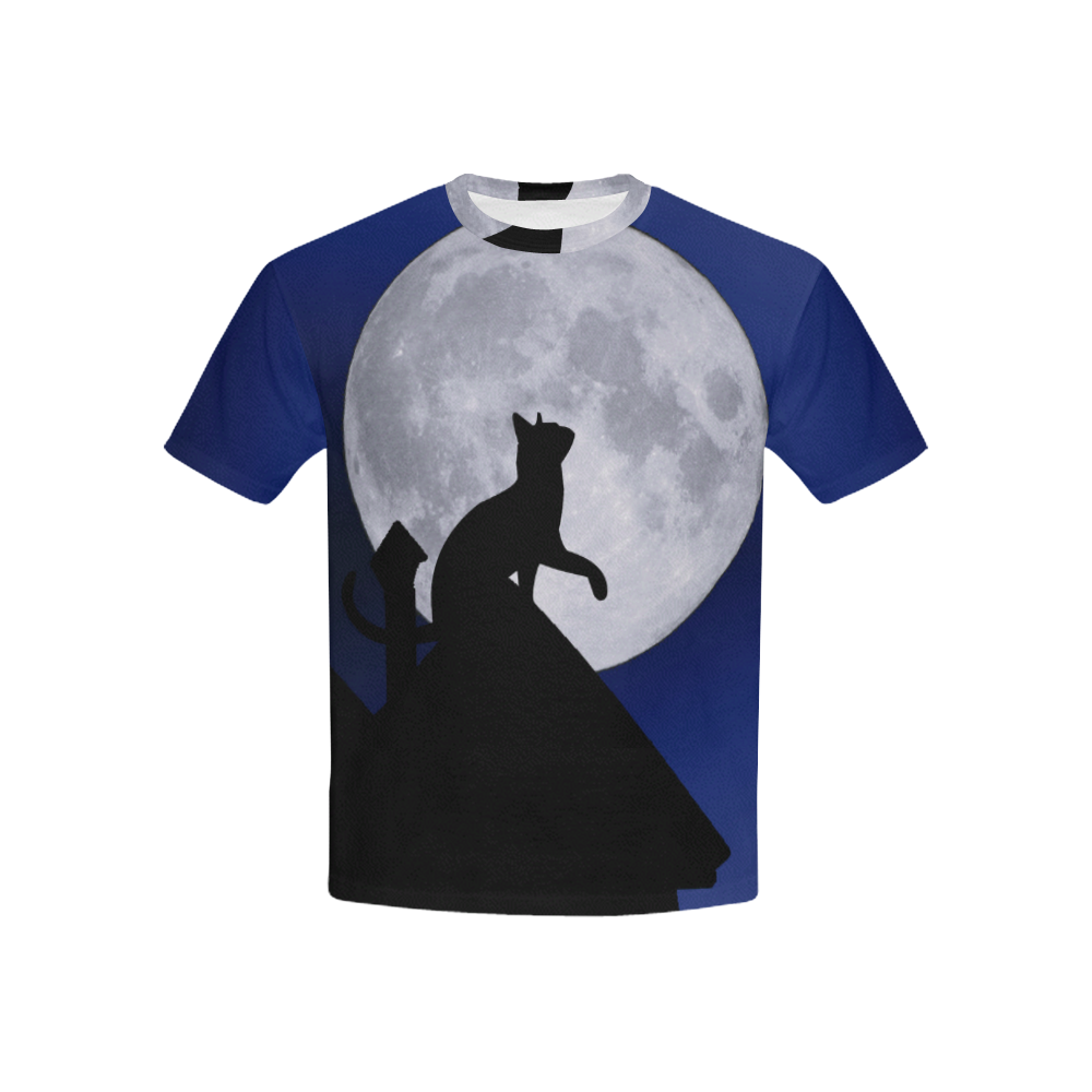 Moon Cat Kids' All Over Print T-shirt (USA Size) (Model T40)