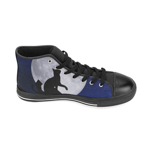 Moon Cat High Top Canvas Women's Shoes/Large Size (Model 017)