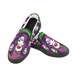 pop art vampire queen Women's Unusual Slip-on Canvas Shoes (Model 019)