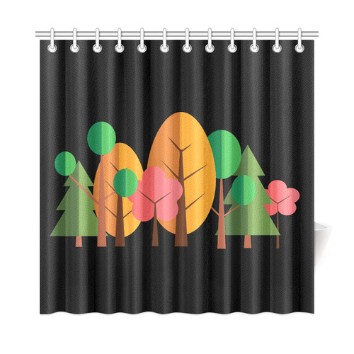 Autumn Trees Nature Forest Shower Curtain 72"x72"