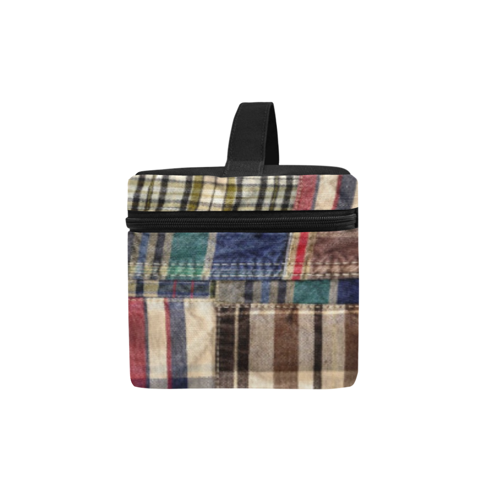 patchwork plaid / tartan Cosmetic Bag/Large (Model 1658)