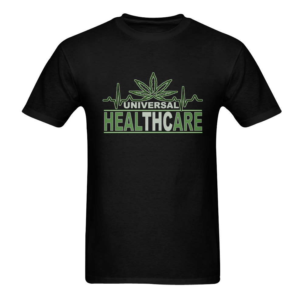 Cannabis EKG Men's T-Shirt in USA Size (Two Sides Printing)