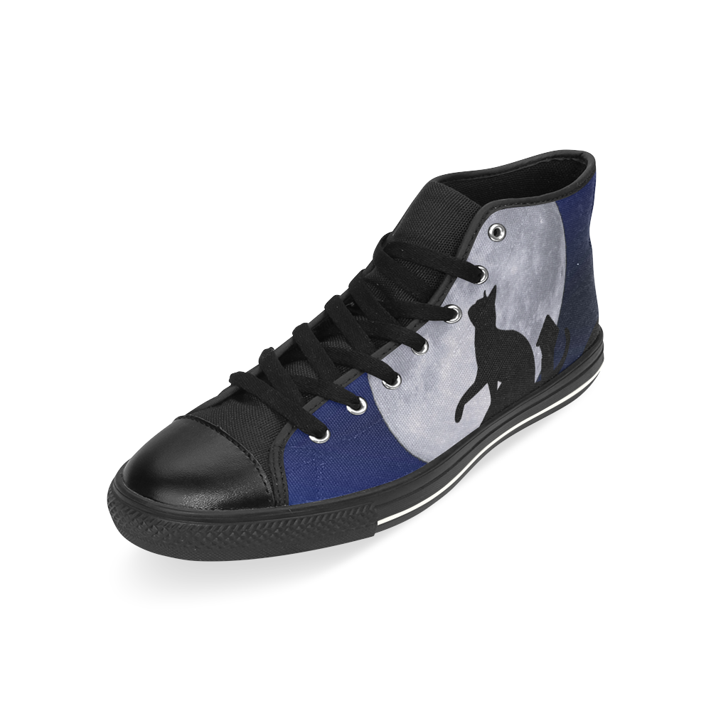Moon Cat High Top Canvas Shoes for Kid (Model 017)