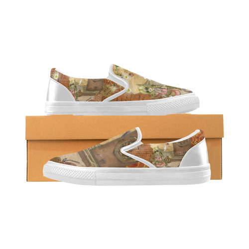 Steam Punk Women's Slip-on Canvas Shoes (Model 019)