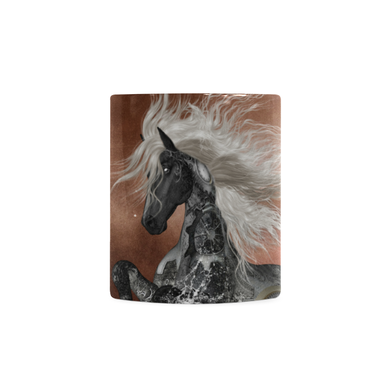 Amazing steampunk horse, silver White Mug(11OZ)