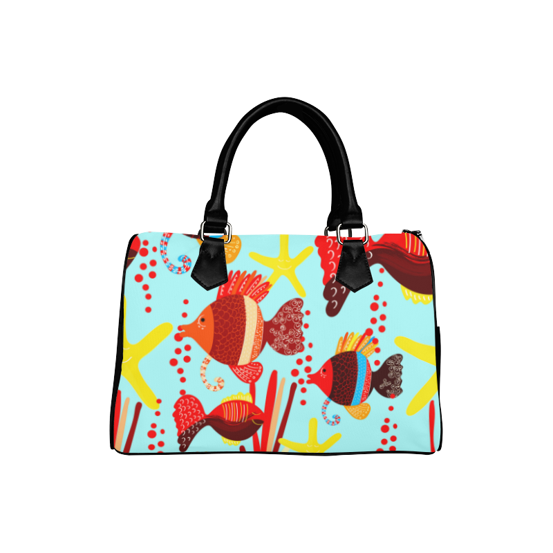 Cute Fish Starfish Underwater Boston Handbag (Model 1621)