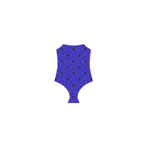 unicorn pattern blue by JamColors Strap Swimsuit ( Model S05)