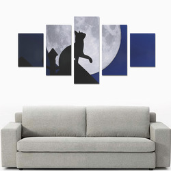 Moon Cat Canvas Print Sets B (No Frame)