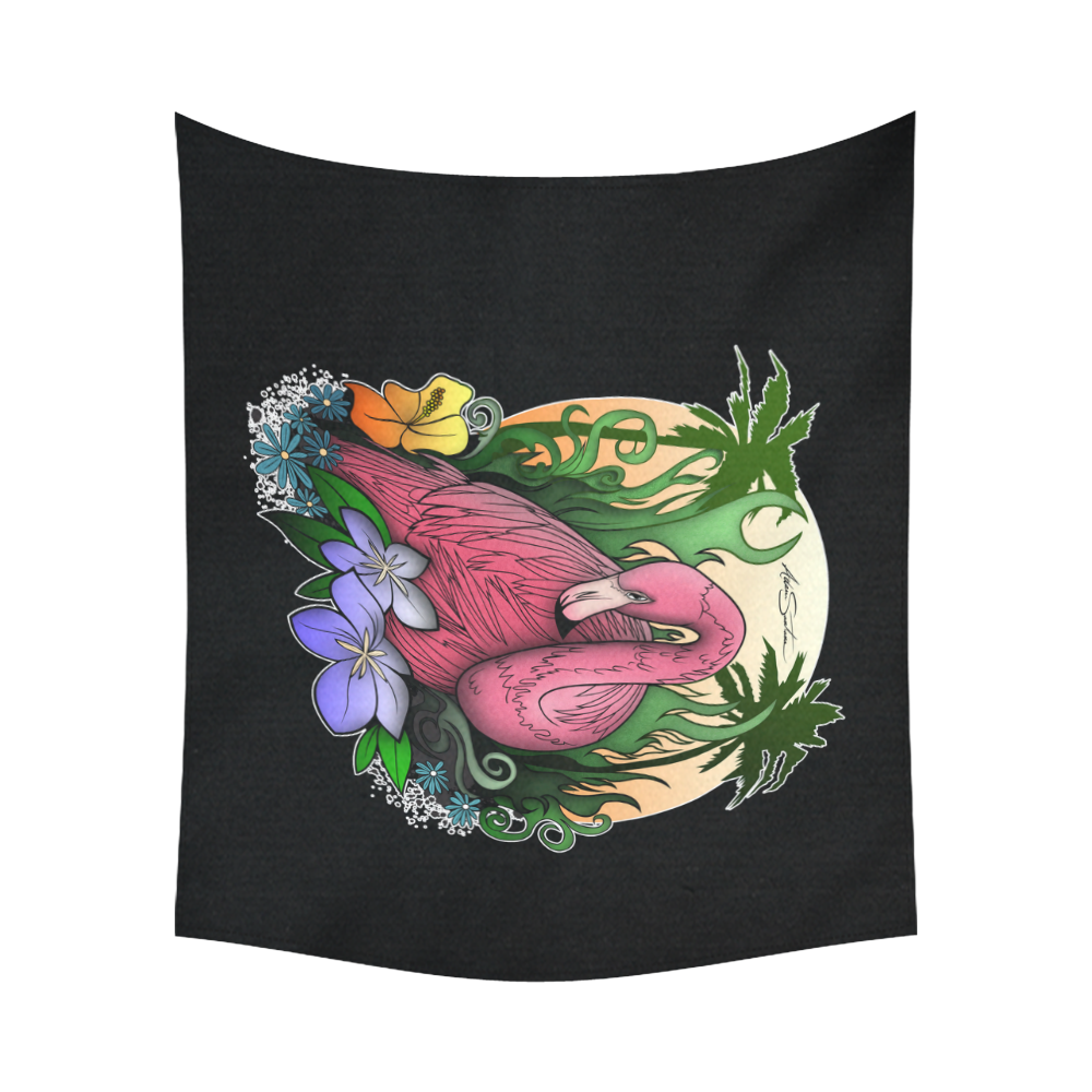 Flamingo Cotton Linen Wall Tapestry 60"x 51"