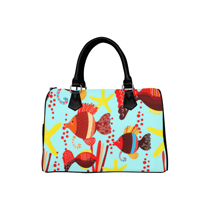 Cute Fish Starfish Underwater Boston Handbag (Model 1621)