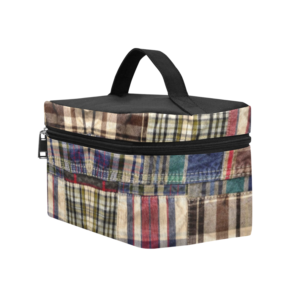 patchwork plaid / tartan Cosmetic Bag/Large (Model 1658)