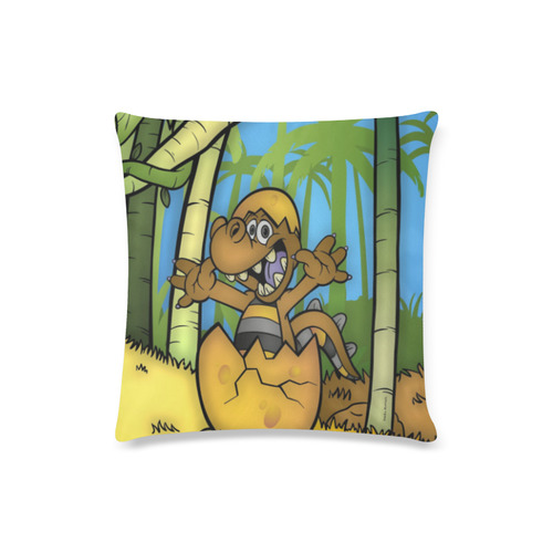 Baby Dino Custom Zippered Pillow Case 16"x16"(Twin Sides)