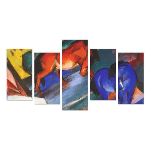 Red and Blue Horse by Franz Marc Canvas Print Sets E (No Frame)