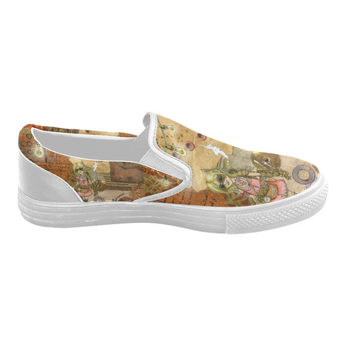 Steam Punk Women's Slip-on Canvas Shoes (Model 019)