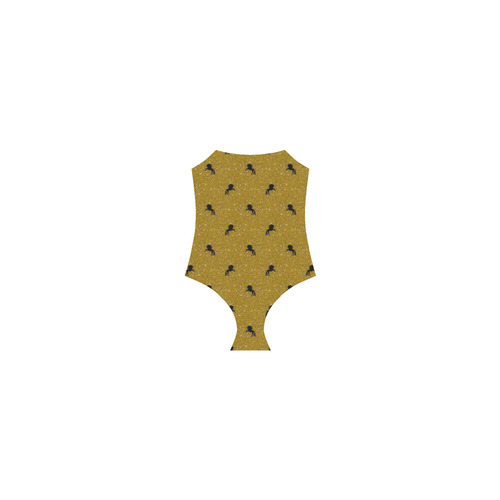 unicorn pattern golden by JamColors Strap Swimsuit ( Model S05)