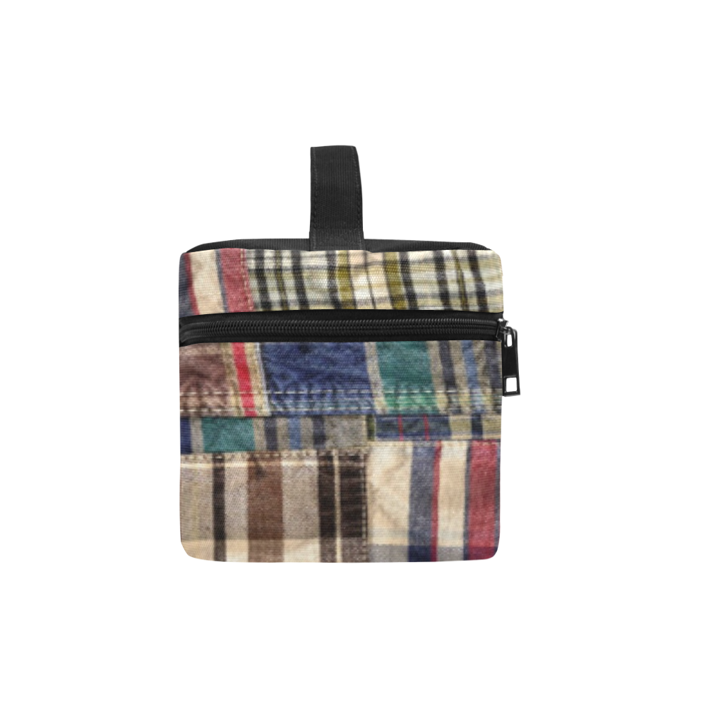 patchwork plaid / tartan Cosmetic Bag/Large (Model 1658)