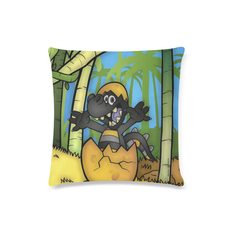 Baby Dino Custom Zippered Pillow Case 16"x16"(Twin Sides)