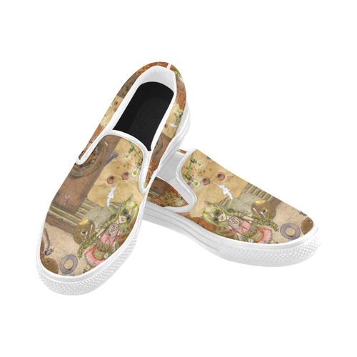 Steam Punk Women's Slip-on Canvas Shoes (Model 019)