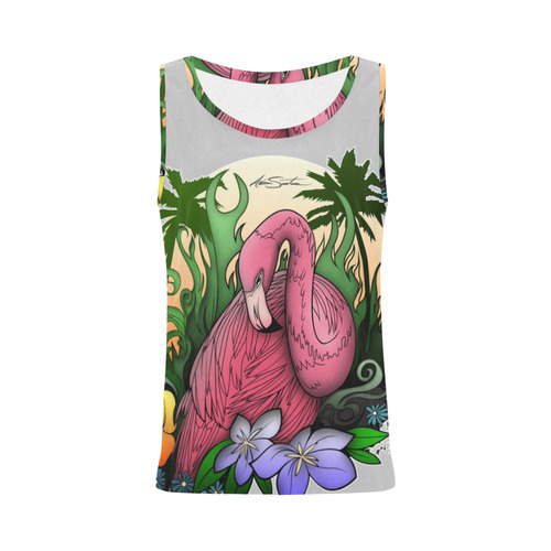 Flamingo All Over Print Tank Top for Women (Model T43)