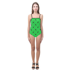unicorn pattern green by JamColors Strap Swimsuit ( Model S05)