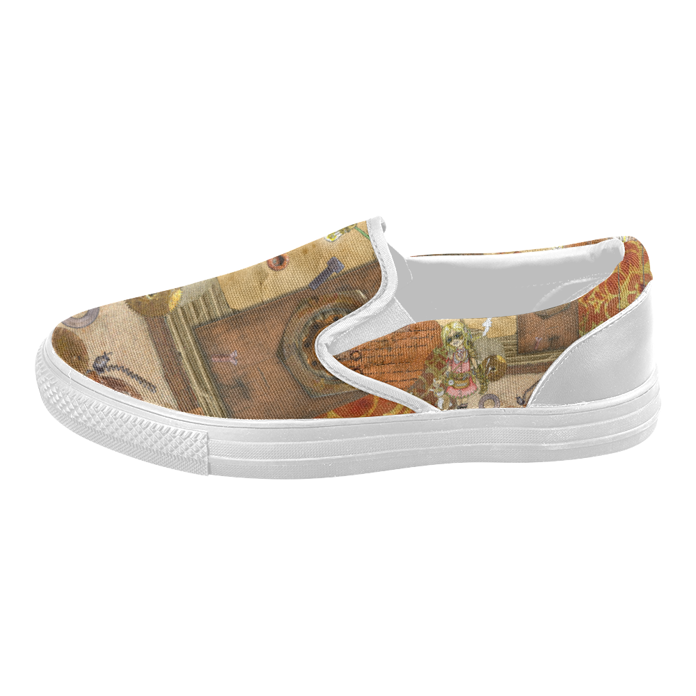 Steam Punk Women's Slip-on Canvas Shoes (Model 019)