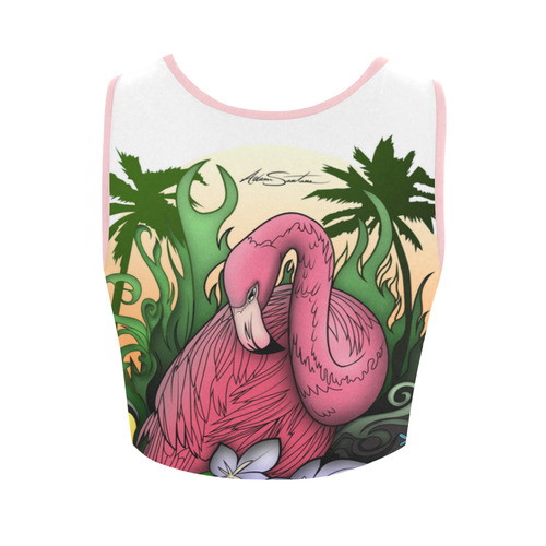 Flamingo Women's Crop Top (Model T42)