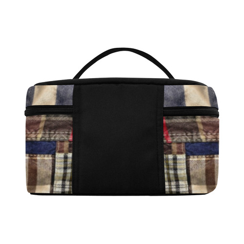 patchwork plaid / tartan Cosmetic Bag/Large (Model 1658)