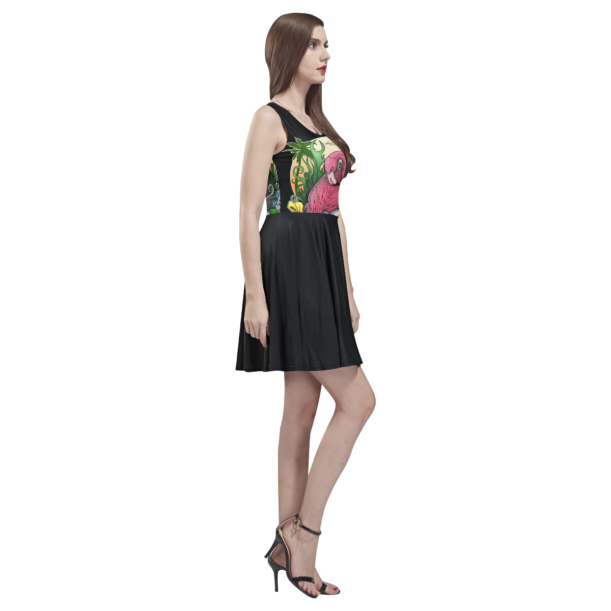 Flamingo Thea Sleeveless Skater Dress(Model D19)