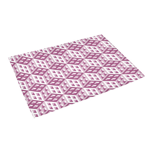 3D Pattern Lilac Pink White Fractal Art 2 Azalea Doormat 24" x 16" (Sponge Material)