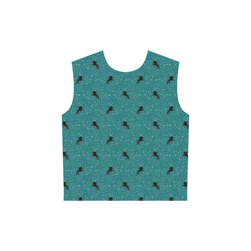unicorn pattern aqua by JamColors All Over Print Sleeveless Hoodie for Women (Model H15)