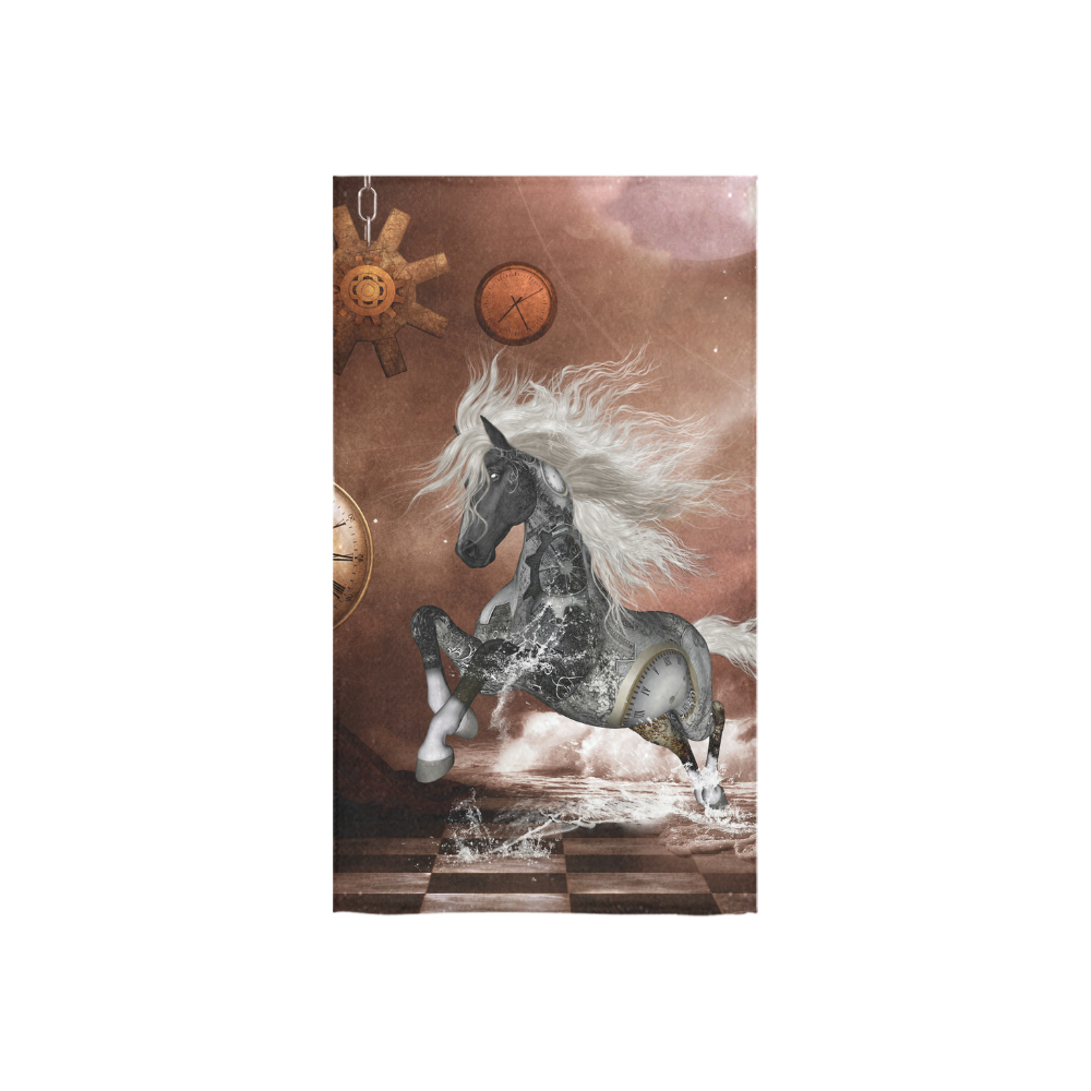 Amazing steampunk horse, silver Custom Towel 16"x28"