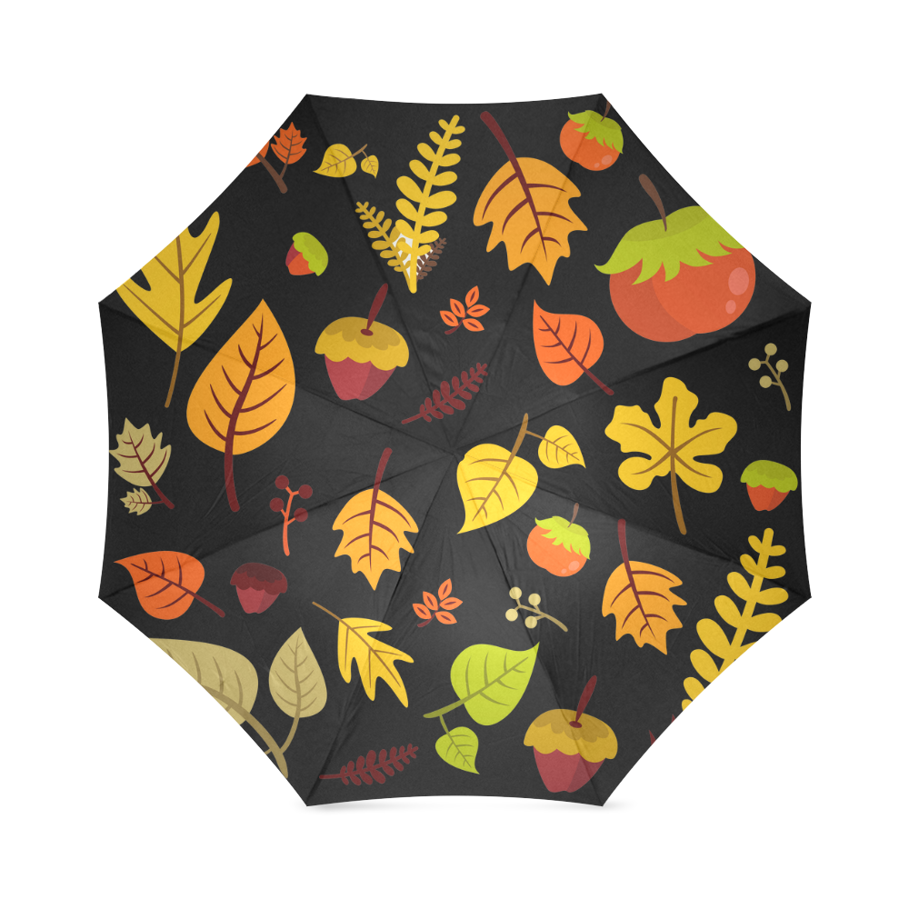 Autumn Fall Leaves Floral Pattern Foldable Umbrella (Model U01)